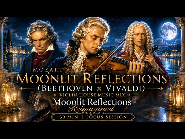 Mozart (Beethoven x Vivaldi) Violin House Music Mix – Moonlit Reflections | 30 Min Focus Session