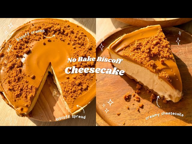 NO Bake Biscoff Cheesecake 🤎 bake with me 
