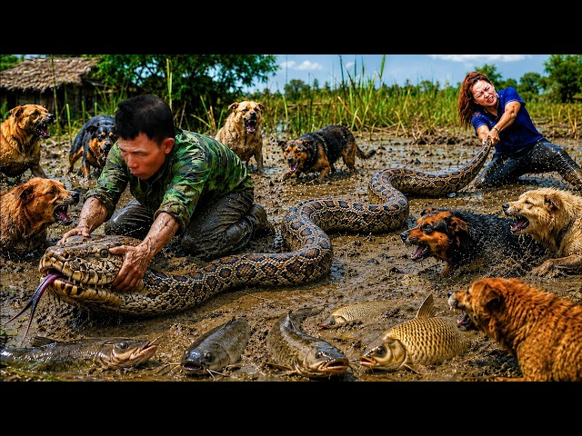 72 Hours No Escape: Giant Python Trapped In Muddy Swamp As Rescue Begins | Harvesting 100KG Fish!