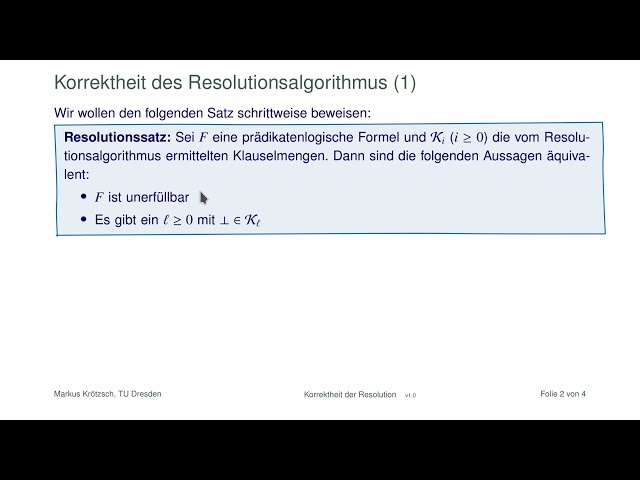 Korrektheit der Resolution