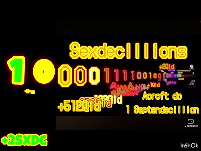 Binary numbers 0 to Sepdecillion extended