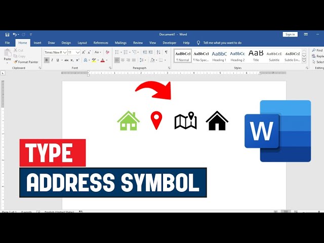 How to Insert Address Symbol in Word | Location Icon Tutorial