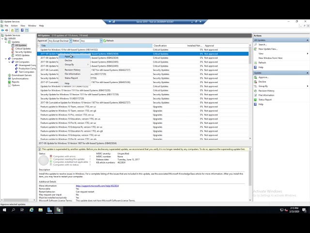 Working with WSUS