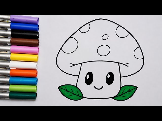 🍄✨ Cute Mushroom Drawing | Easy & Beautiful Drawing for Kids 🌈🎨