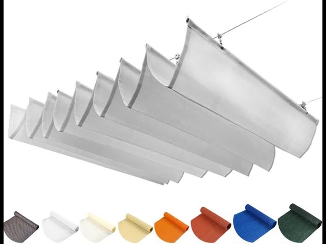 WIGING Retractable Wave Sun Shade Sail,  Canopy Cover With Mounting Kit Shade Cover.