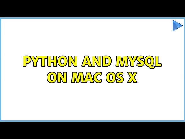 python and mysql on mac os x