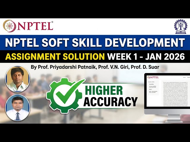 NPTEL: Soft Skill Development - Week 1 Assignment Solution (Jan 2026)