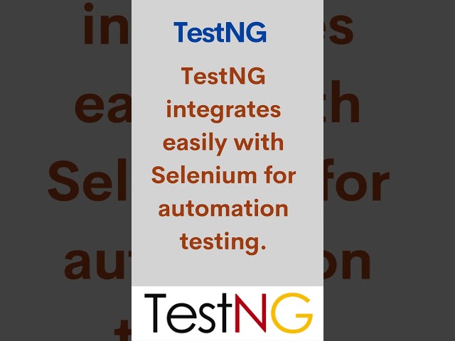 TestNG Framework - Selenium #testingdocs