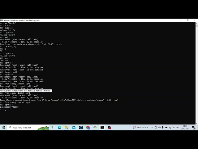 ModuleNotFoundError: No module named 'numpy'