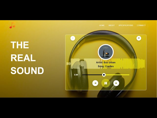 Add a Music Slider | Music Player web design (Part 3) using | HTML | CSS | JS | Waves and Slider