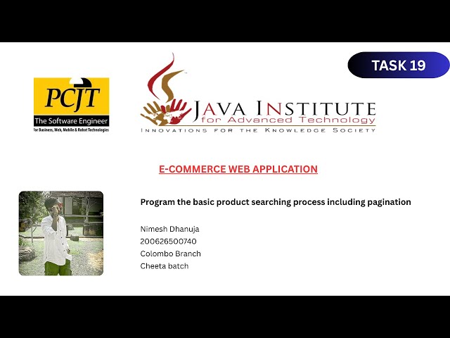 Web Project Task 19 | 1st Year | Semester 01 | Java Institute