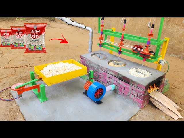 DIY Mini Rice Murmura/Muri Making Machine | Puffed Rice Making Process | Science Project