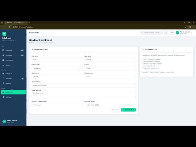 Student Management Demo