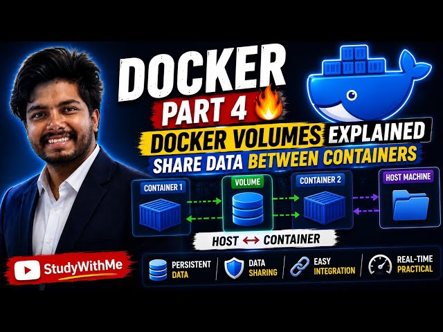 Docker Part 4 🔥 | Docker Volumes Explained + Share Data Between Containers | Host ↔ Container |SWE