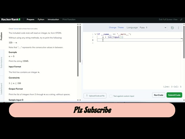 Print Function Hackerrank Solution Python Solution