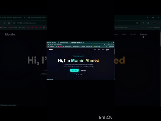 HTML CSS JavaScript দিয়ে বানানো আমার Portfolio Website | Web Developer#shorts #coding #portfolio