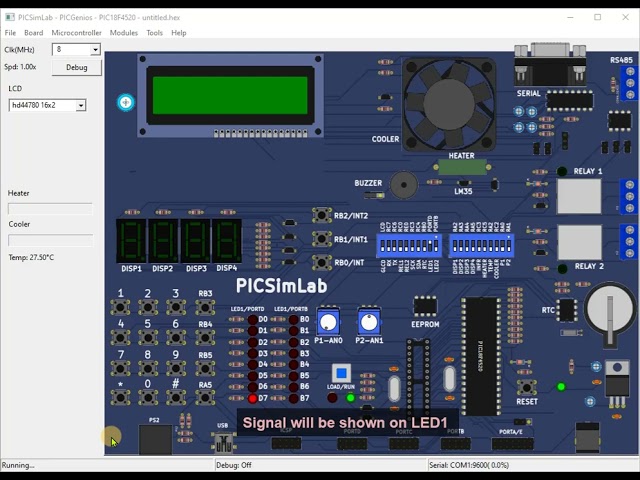 Microcontroller Systems - PICSimLab - Generate Signal on PORTD (Exercise Question)