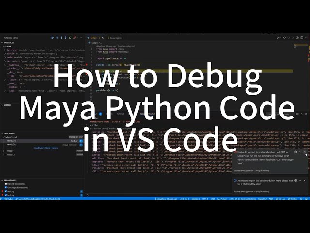 How to Debug Maya Python Script in VS Code