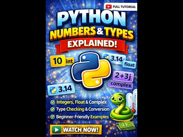 Week 3: Part 1 - Python Numbers & Data Types Explained | Int, Float (Beginner Friendly)