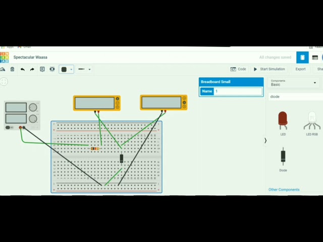 IV Characteristics of PN Junction Diode using Tinkarcad.