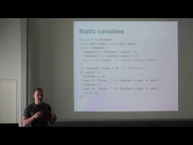 CPP-06 Modern C++: Static, Numbers, Arrays, Non-owning pointers, Classes (2018, Igor)
