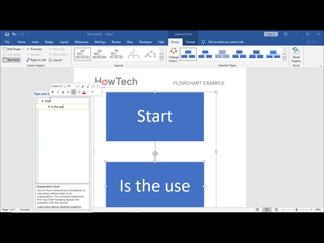 Word SmartArt: How to Create a Flowchart