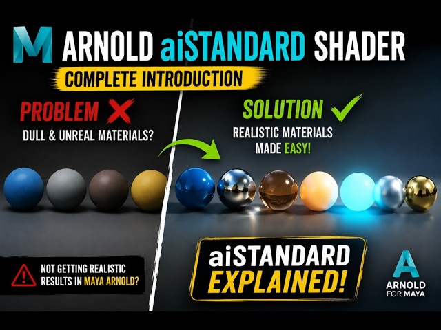 Maya Arnold aiStandard Shader Explained!  Beginner’s Introduction to Shading