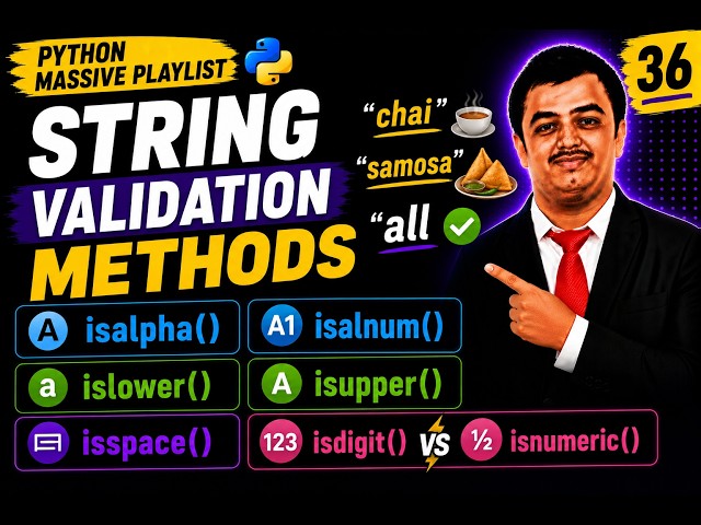 Python Video 36🐍 String Validation Methods in Python 🚀 Python Series #36