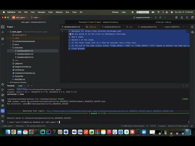 Headed Self-Healing AI Browser Test Agent. Runs in Parallel Docker Containers. No Playwright Code