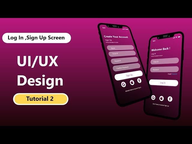 Log In And Sign Screen UI UX Design  Tutorial | Adobe XD #UIUXDesign #AppUI