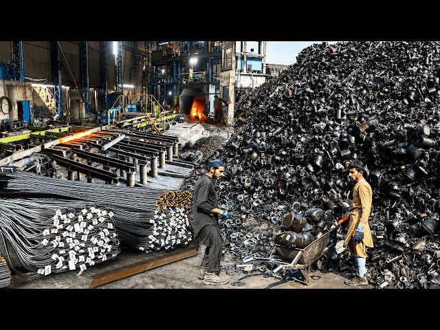 Incredible Manufacturing Process: Turning Old Compressors into Powerful Iron Rods Inside the Factory