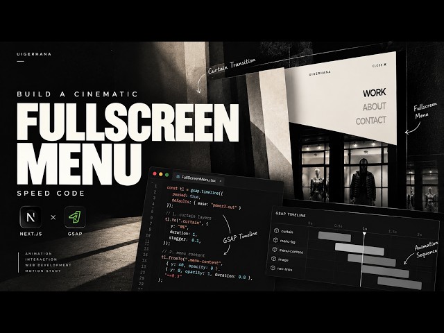 Build a Cinematic Fullscreen Menu with Next.js & GSAP | Speed Code