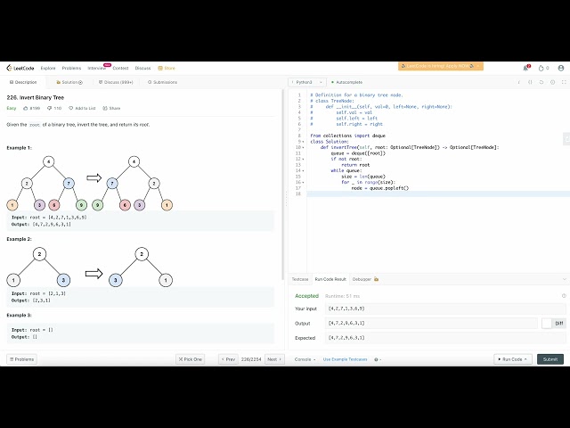 Invert Binary Tree BFS Leetcode Problem