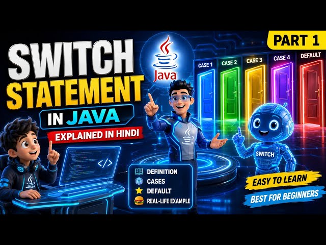 Switch Statement in Java Explained in Hindi 🔥 | Java Tutorial for Beginners | Part 1 | 3D Animation