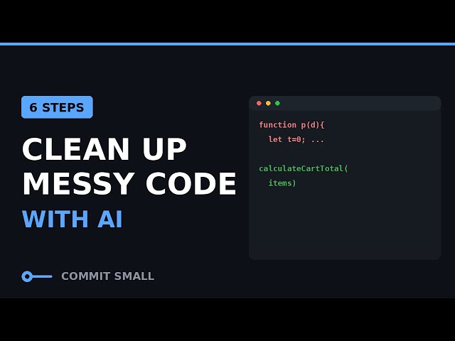 Clean Up Messy Code with AI — 6 Steps That Actually Work (English)#ias #Commitsmall #software 
