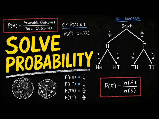 Probability Word Problems - Coins, Dice, & Tree Diagrams