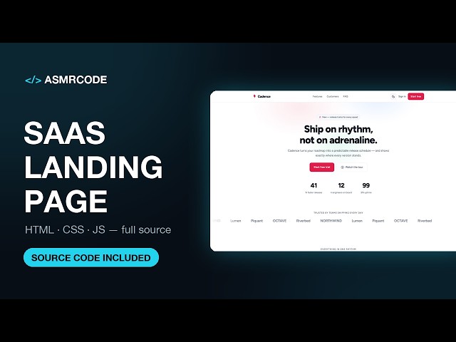 Building a SaaS Landing Page — Coding ASMR | No Talking | Keyboard Sounds
