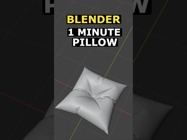 3D Pillow In 1 Minute - Blender EASY #3d #blender #3dmodeling #blender3d