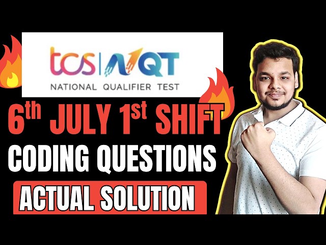 TCS NQT Coding Questions Asked Today | TCS 6th July Coding Solution | Actual TCS Coding Questions