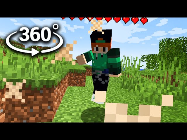 Minecraft 360° Camera - You, as a Cow, are Hit by the Player
