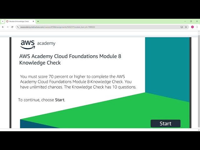 AWS Academy Cloud Foundations Module - 8 Knowledge Check
