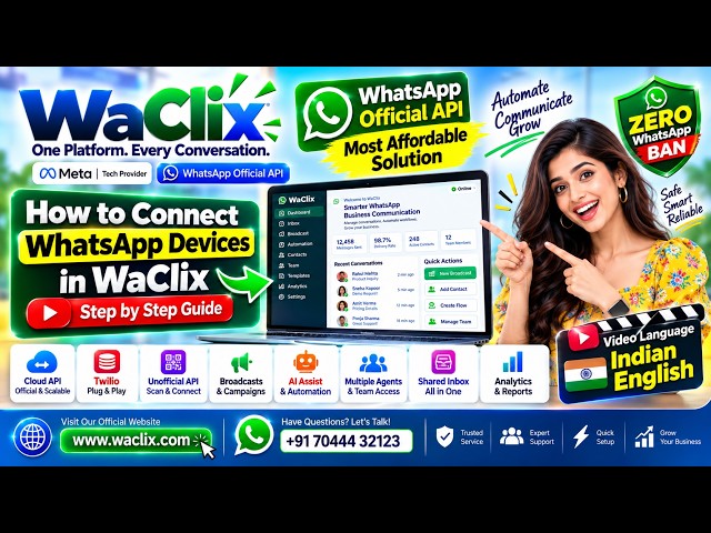 How to Connect WhatsApp Devices in WaClix | WhatsApp Official API. Unofficial API & Twilio | English