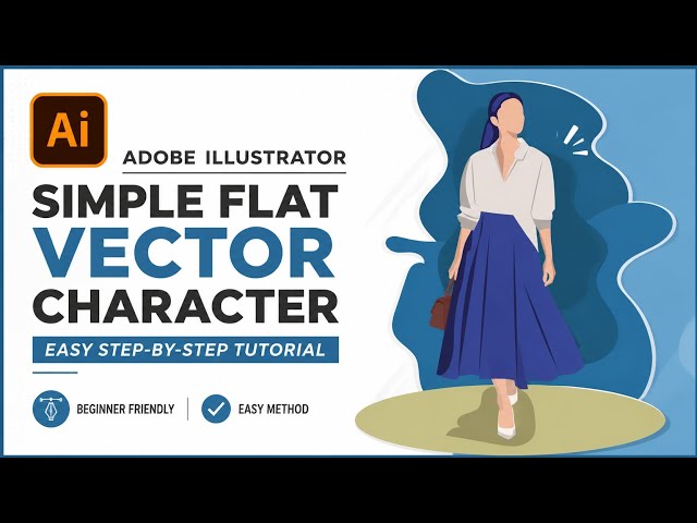 How to Create a Simple Flat Vector Character in Adobe Illustrator | Easy Tutorial