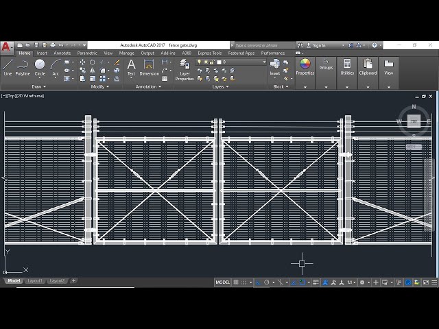 How to Draw a Fence Gate in AutoCAD | Step by Step Tutorial
