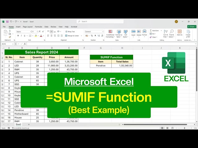 How to use the SUMIF Formula in Microsoft Excel | SUMIF Function in Excel