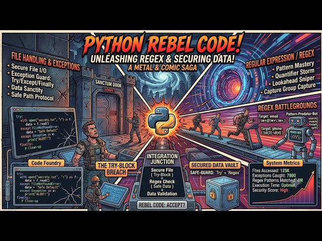 Python file handling and exceptions and Regex