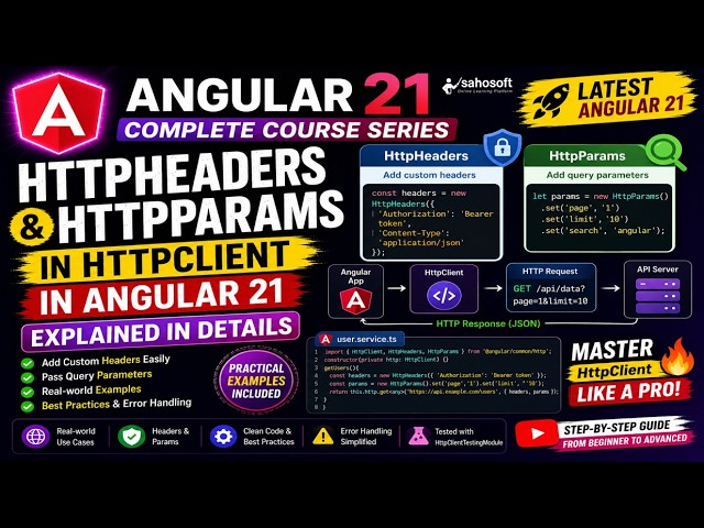 httpHeaders & httpParams in HttpClient in Angular 21 | Angular 21 tutorials in Hindi