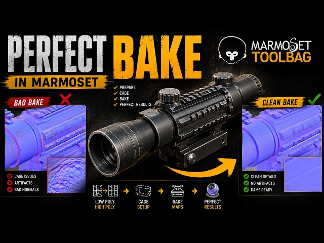 “Marmoset Bake Tutorial - preparing a game-ready model” Part: 5