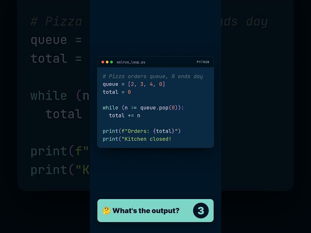 The Walrus Operator in a While Loop (Python := Explained)