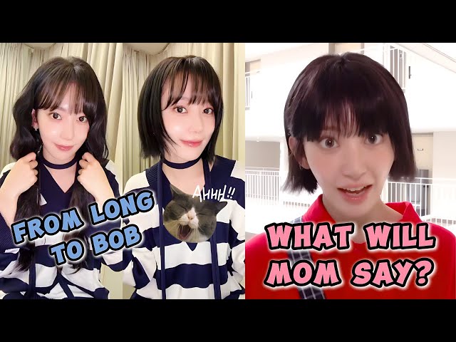 SAKURA is a bit anxious about how her mother will react to her new hair 😶🤔
